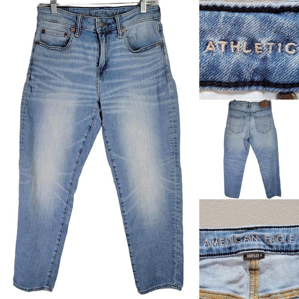 American Eagle AE Jeans Mens 28x28 Athletic Skinny Airflex Jean Blue Zip